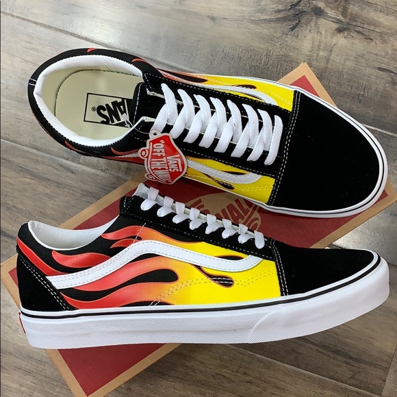 VANS OLD SKOOL FLAME Black/Black true White Men’s - Picture 16 of 16